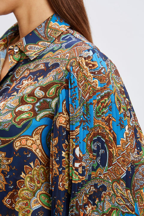 T-Tahari Women's Multicolor Royal Paisley Button Down Shirt | T-Tahari In Lebanon