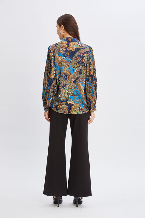 T-Tahari Women's Multicolor Royal Paisley Button Down Shirt | T-Tahari In Lebanon
