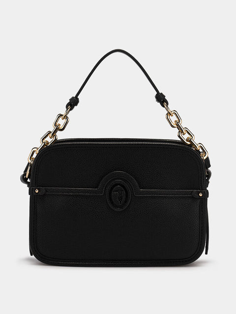 Trussardi Women's Black Leather Ardisia Shoulder Bag |Trussardi In Lebanon