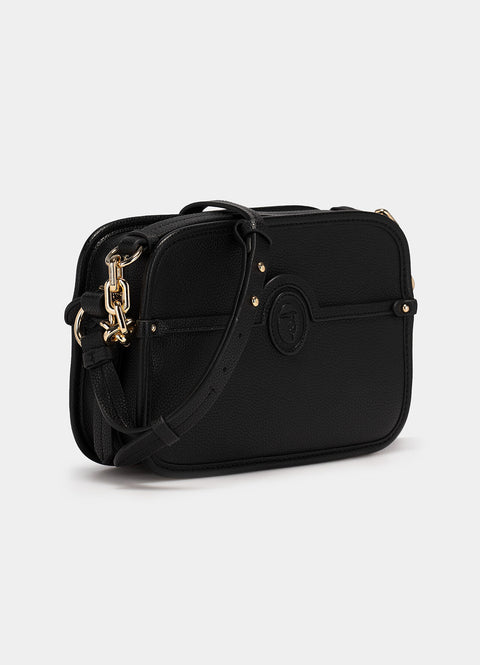 Trussardi Women's Black Leather Ardisia Shoulder Bag |Trussardi In Lebanon