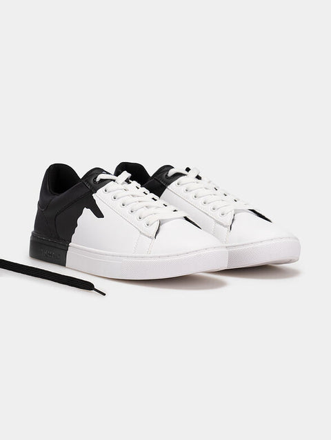 Trussardi Men's Black & White SNK Derek Sneakers | Trussardi In Lebanon