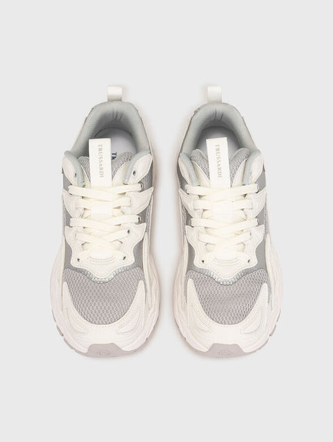 Trussardi Men's White Retro Runner Sneakers |Trussardi in Lebanon