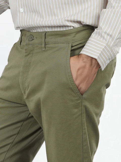 Celio Men's Olive Green Slim Fit Trouser | Celio In Lebanon