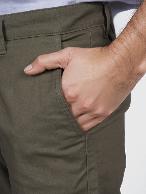 Celio Men’s Olive Cotton Straight Fit Chino Pant|Celio In Lebanon