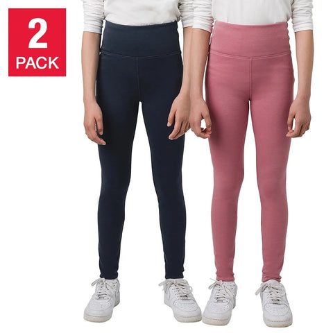 Tuff Athletics Girl's Navy, Pink 2-Pack Fleece Leggings |Tuff Athletics In Lebanon