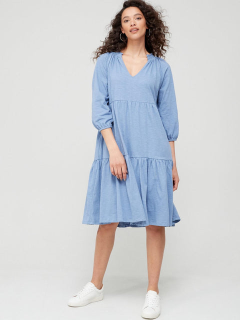 Fig & Basil Women's Blue Dress TXAL7 FE478(SHR)