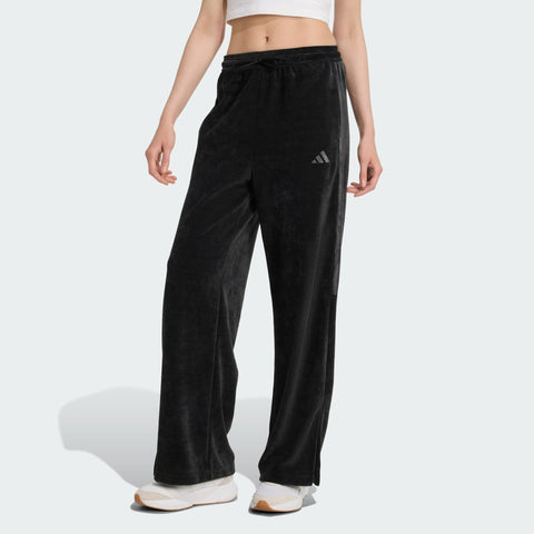 Adidas Women's Black Velour Open-Hem Pants | Adidas In Lebanon