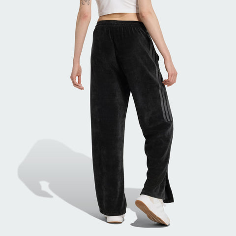 Adidas Women's Black Velour Open-Hem Pants | Adidas In Lebanon