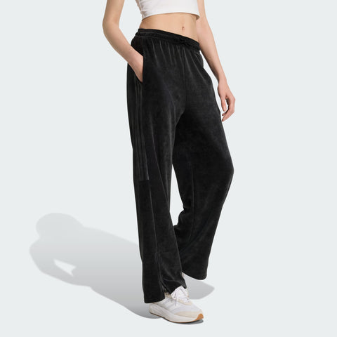 Adidas Women's Black Velour Open-Hem Pants | Adidas In Lebanon