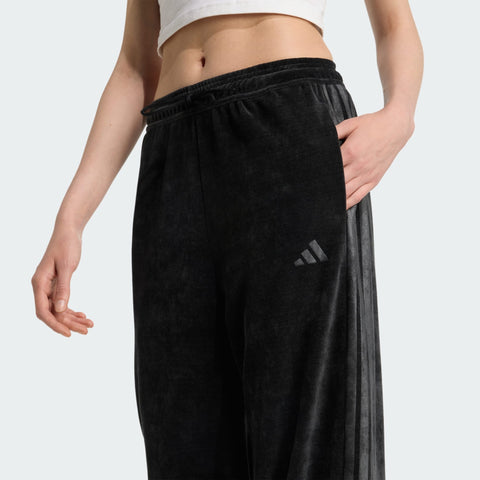 Adidas Women's Black Velour Open-Hem Pants | Adidas In Lebanon