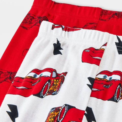 Disney Boy's White & Red Cars Tight Fitting Cotton Long Sleeve Pajama Set 4 Pieces | Disney In Lebanon