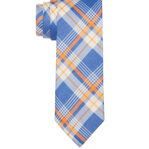 Tommy Hilfiger Mens Robert Slim Plaid Linen Orange ONE SIZE ABL104 SHR,
