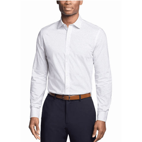Tommy Hilfiger Men's White Multicolor Regular Fit Twill Dress Shirt|Tommy Hilfiger In Lebanon