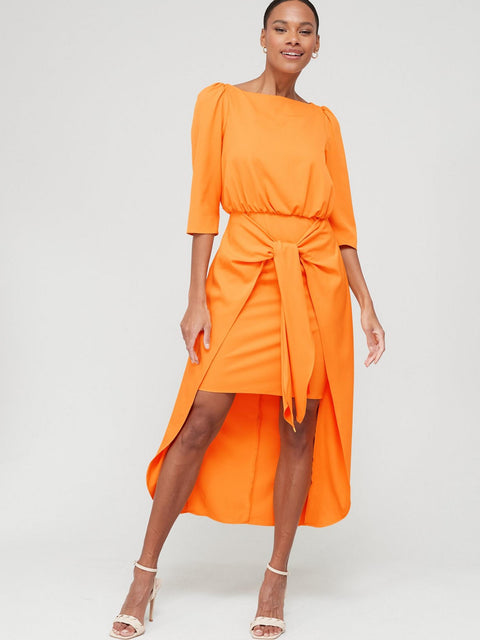 V By Very Women's Orange Dress U6RY9 FE716(od6)shr