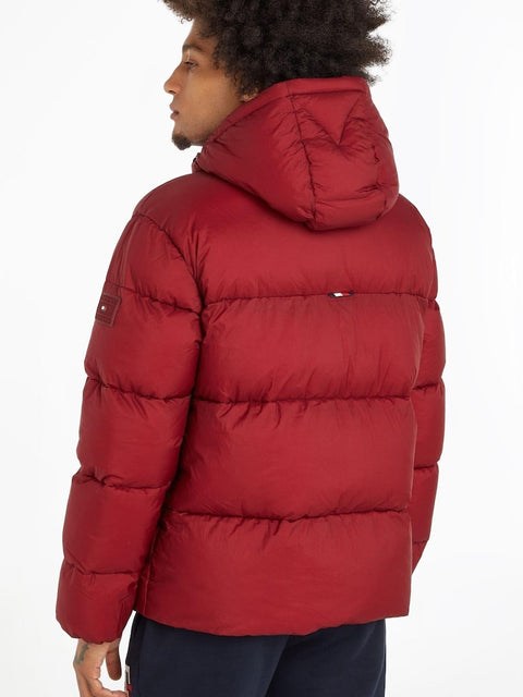 Tommy Hilfger Men's Burgundy  High Loft Logo Print Puffer Jacket | Tommy Hilfger In Lebanon