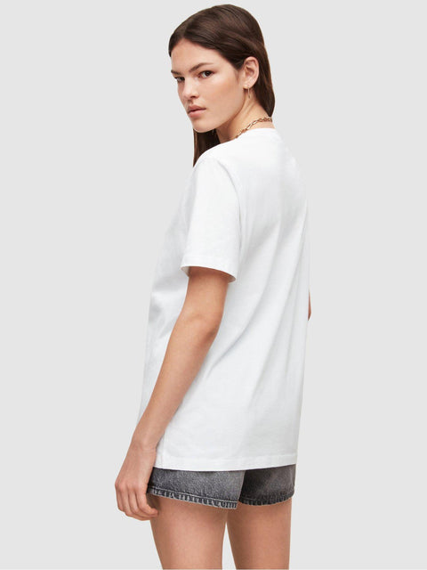 AllSaints Women's White T-Shirt UGDEP FE245 (SHR)(cr26)