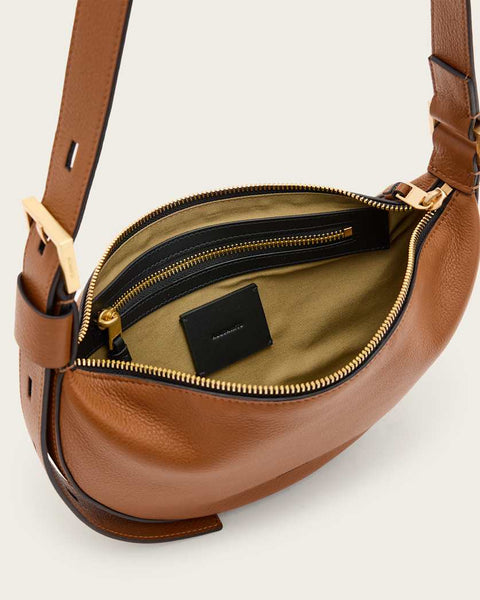 AllSaints Women's Half Moon Leather Crossbody Bag | AllSaints In Lebanon