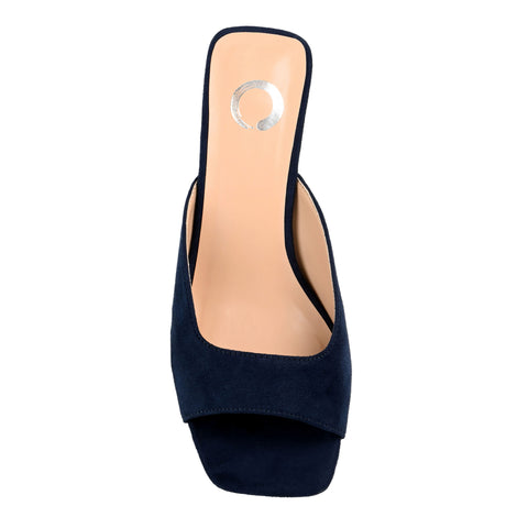 Journee Collection Women's Navy Suede Larna Sandals | Journee Collection In Lebanon