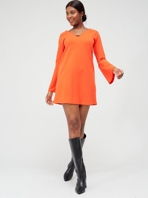 V By Very Women's Orange Mini Dress UX7ZC FE606 s
