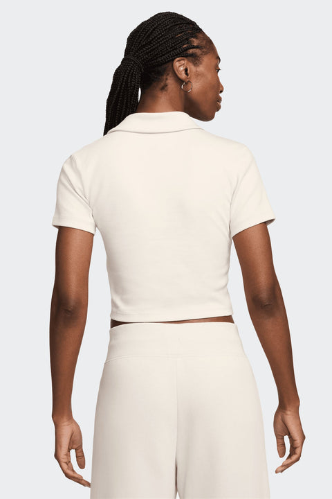 Nike Women's Beige Sportswear Essential Short-Sleeve Polo T-Shirt | Nike In Lebanon