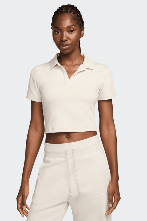 Nike Women's Beige Sportswear Essential Short-Sleeve Polo T-Shirt | Nike In Lebanon