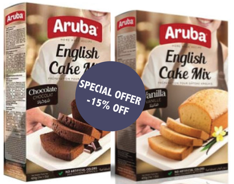 Aruba English Cake Mix Chocolate 400g + Vanilla 400g | Aruba In Lebanon