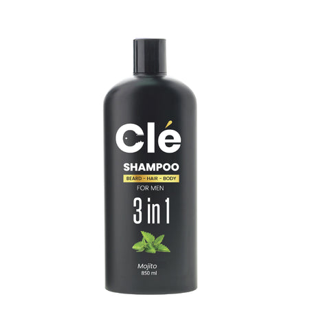 Cle 3 in 1 Menthol Shampoo  For Men 850ml