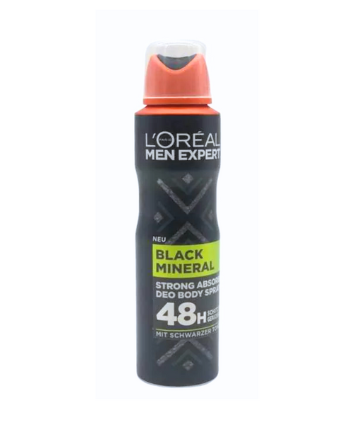 L'Oreal Men Expert Black Mineral Strong Absorbing Deo Body Spray 150ml