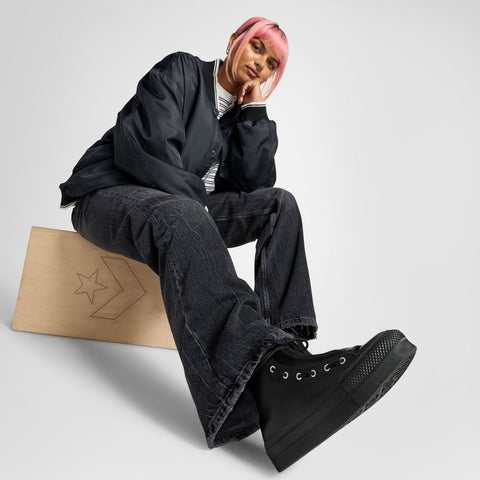 Converse Unisex Black Leather Chuck Taylor All Star Lift Platform Sneakers | Converse In Lebanon
