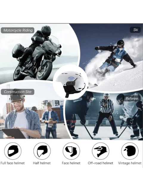 EJEAS Motorcycle Helmet Bluetooth Headset V6 Pro, 2-Way 1200M Motorbike Helmet Intercom Communication System for Ski/ATV/Dirt Motorbike/Off Road for Full-face Helmet Flip-up Helmets AM95