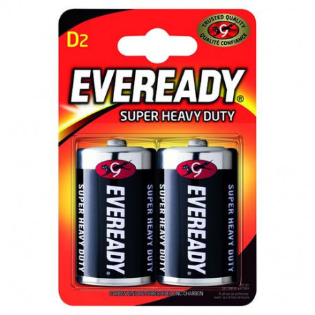 Eveready Super Heavy Batteries Duty D (2Pack)