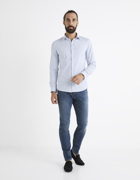 Celio Men’s Light Blue Slim-Fit  Shirt | Celio in Lebanon