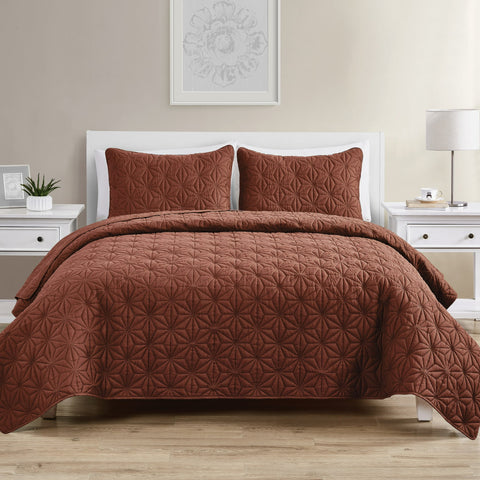 VCNY Home Kaleidoscope 3-Piece Orange Geometric Quilt Set ,King | VCNY Home In Lebanon