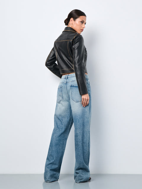 Sinsay Women's Blue Wash Effect Baggy Jeans|Sinsay In Lebanon