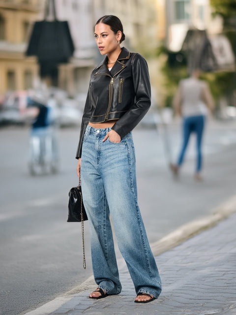 Sinsay Women's Blue Wash Effect Baggy Jeans|Sinsay In Lebanon