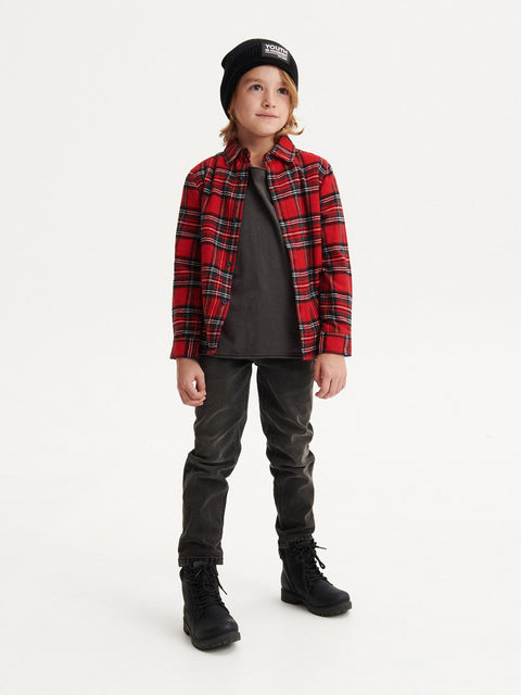 Reserved Boy's Red Checked Flannel Shirt | Reserved In Lebanon