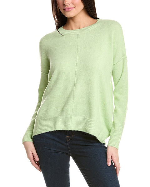 Vince Camuto Women's Light Green Ribbed Crewneck Long-Sleeve Sweater |Vince Camuto In Lebanon
