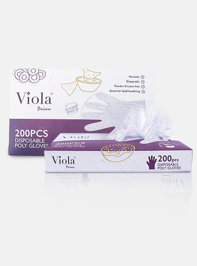 Viola Prima Disposable Poly Gloves (200 gloves)