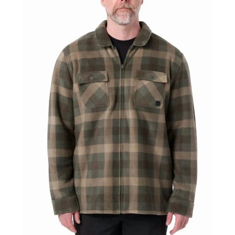 Voyager Men's Green Full Zip Fleece Shirt Jacket