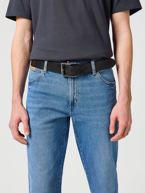 Wrangler Men's Black Kabel Buckle Leather Belt | Wrangler In Lebanon