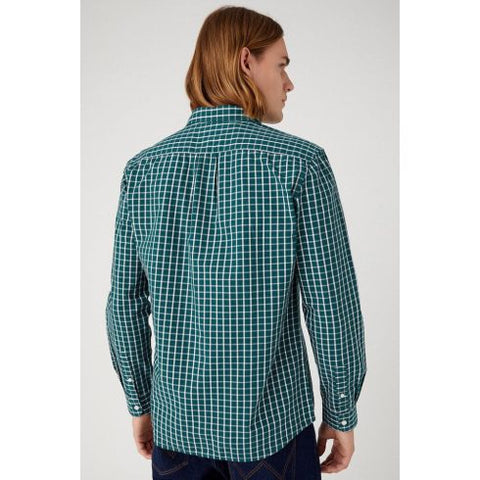 Wrangler Men's Deep Teal Green 1 Pocket Shirt |Wrangler In Lebanon