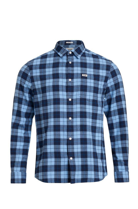 Wrangler Men's Blue Shades Checkered Long Sleeve Shirt | Wrangler In Lebanon
