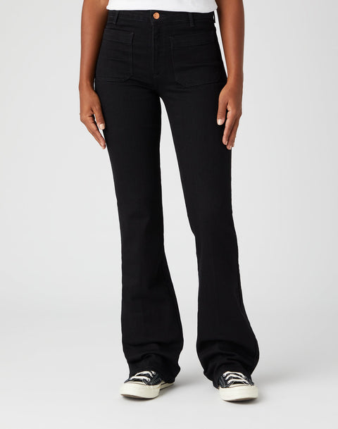 Wrangler Women's Retro Black Flare Jeans | Wrangler In Lebanon