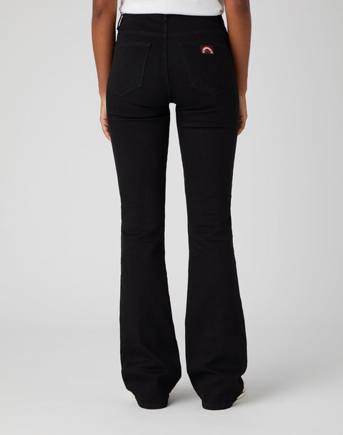 Wrangler Women's Retro Black Flare Jeans | Wrangler In Lebanon