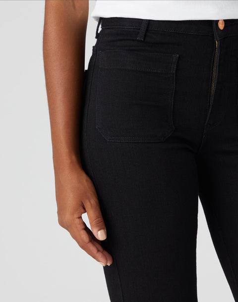 Wrangler Women's Retro Black Flare Jeans | Wrangler In Lebanon
