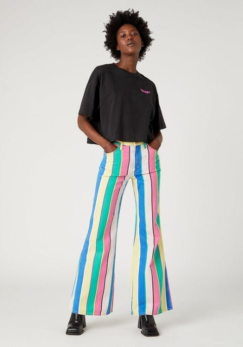 Wrangler Women's Rainbow Pop Wanderer High Rise Flare Jeans | Wrangler In Lebanon