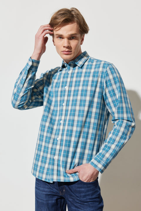 Wrangler Men's Regular Fit Regular Cut 100% Cotton Plaid Long Sleeve Shirt | Wrangler In Lebanon