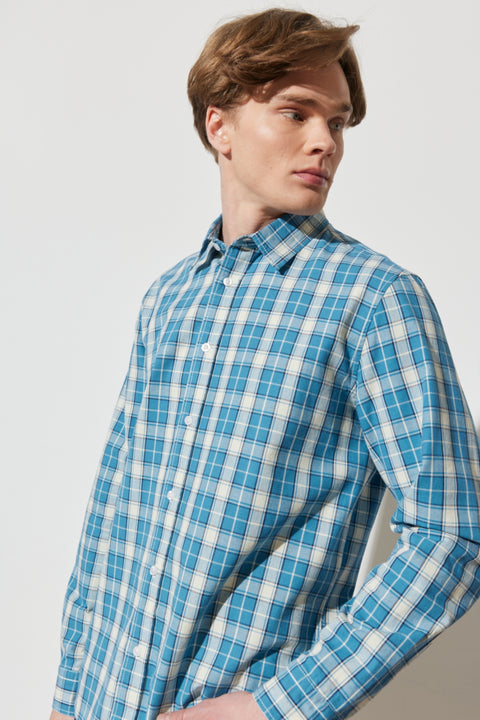 Wrangler Men's Regular Fit Regular Cut 100% Cotton Plaid Long Sleeve Shirt | Wrangler In Lebanon