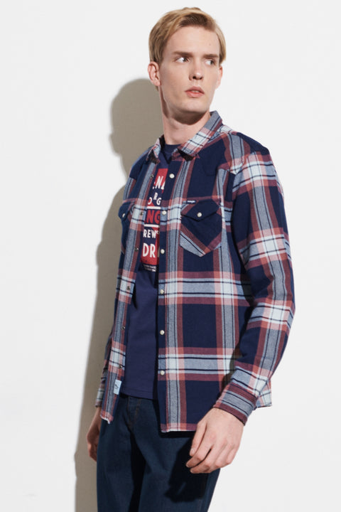 Wrangler Regular Men's Multi Color Fit Cut Checkered Long Sleeve Shirt | Wrangler In Lebanon