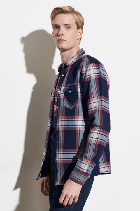 Wrangler Regular Men's Multi Color Fit Cut Checkered Long Sleeve Shirt | Wrangler In Lebanon